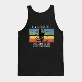 elvis name/ vintage microphone art Tank Top